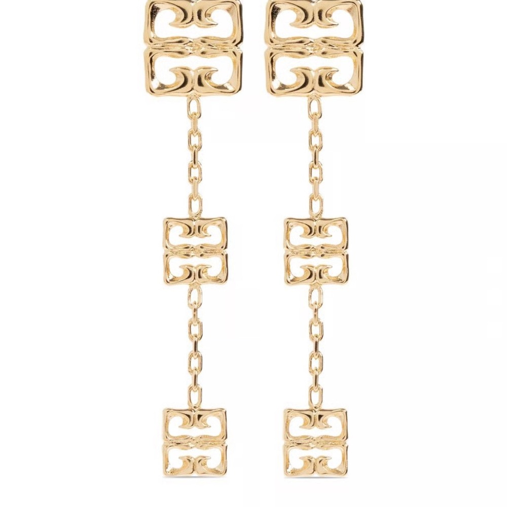 Givenchy 4G Liquid Multi Pendant Gold Earrings